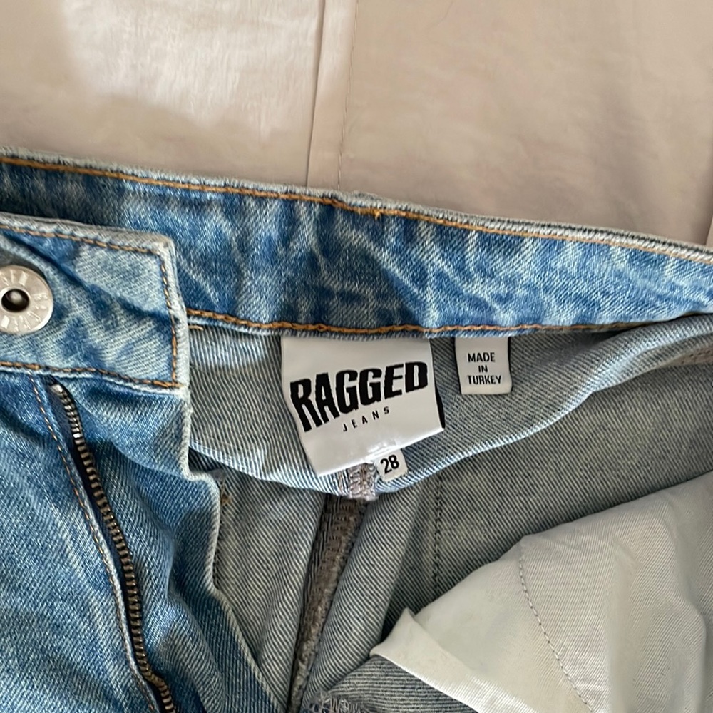 Princess Polly RAGGED straight leg jeans.